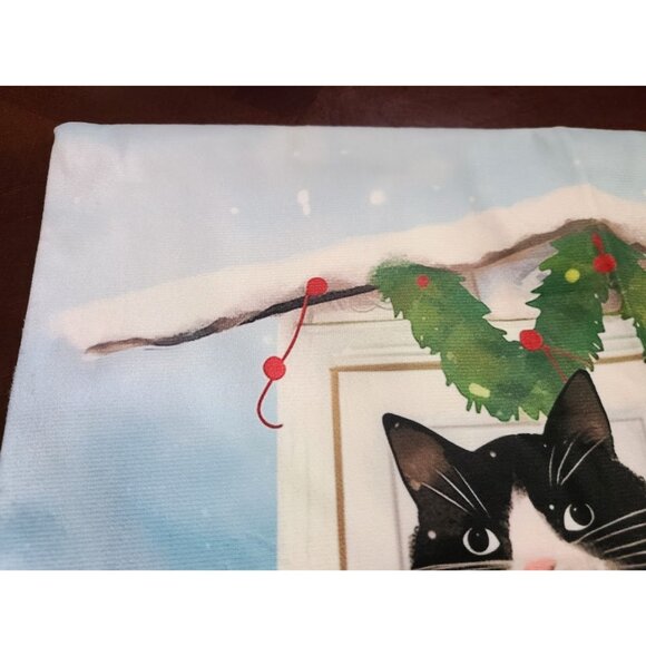 Cat Christmas Pillow Cover Soft Accent Decorative Throw Case Xmas Holiday Decor - Picture 10 of 11